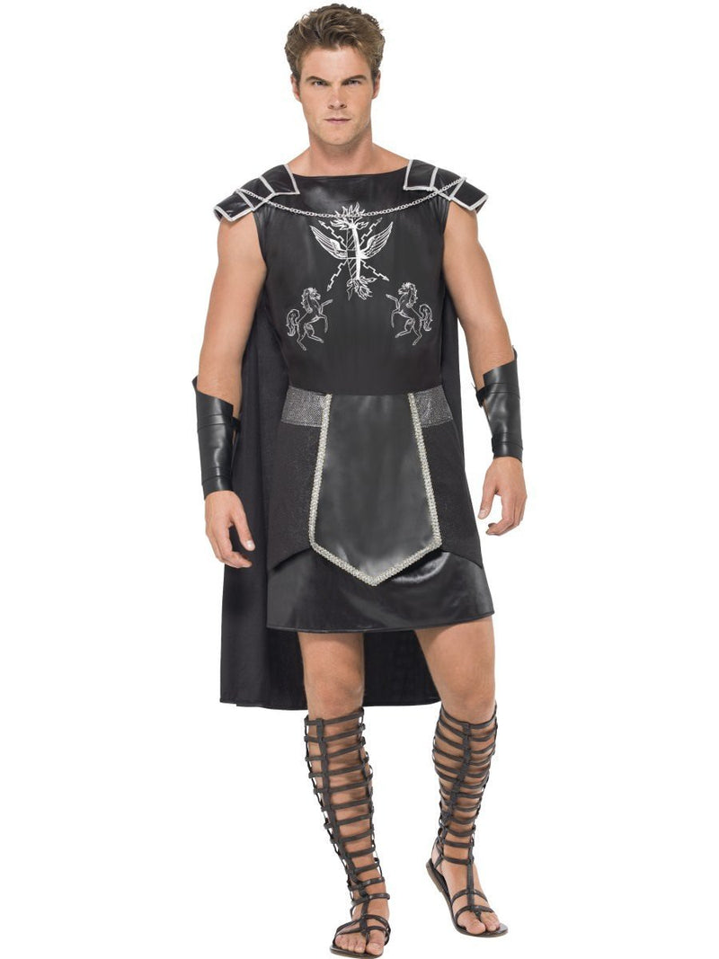 Costumes Australia Dark Gladiator Costume Adult Black Tunic Cape Armcuffs_1