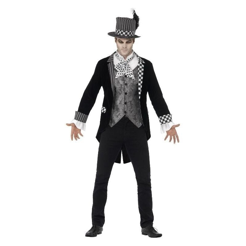 Costumes Australia Dark Hatter Costume Adult Black Checkered Outfit_2