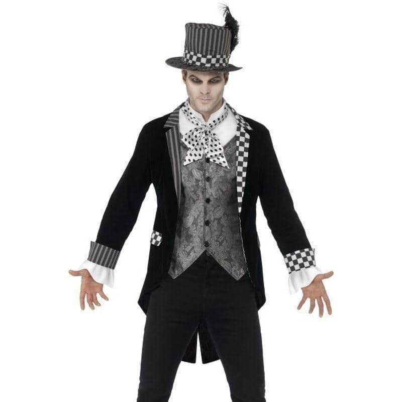 Costumes Australia Dark Hatter Costume Adult Black Checkered Outfit_1