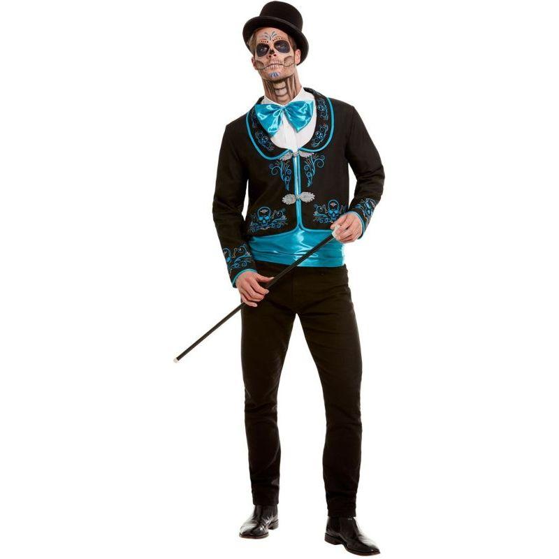 Costumes Australia Day Of The Dead Costume Adult Black with Blue_1