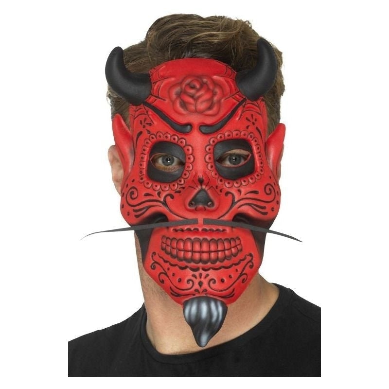 Costumes Australia Size Chart Day Of The Dead Devil Mask Adult Red