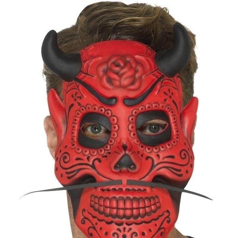 Costumes Australia Day Of The Dead Devil Mask Adult Red_1