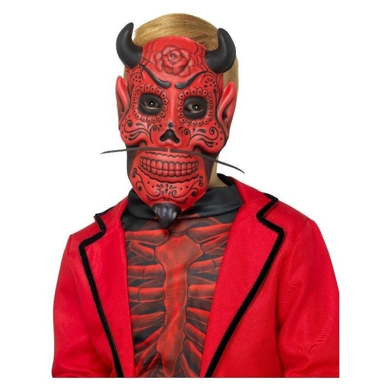 Costumes Australia Size Chart Day Of The Dead Devil Mask Childs Kids Red