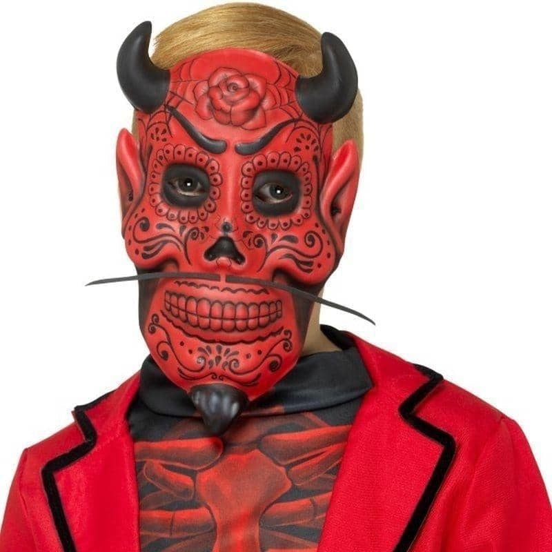 Costumes Australia Day Of The Dead Devil Mask Childs Kids Red_1