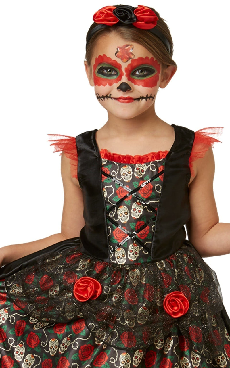 Costumes Australia Day Of The Dead Girls Costume Red Rose Dress_2