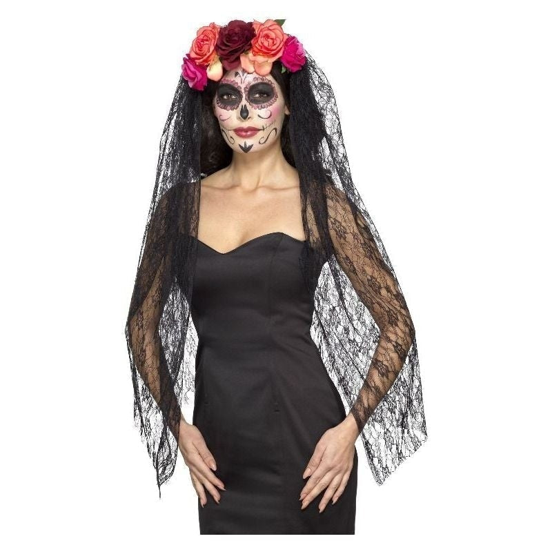 Costumes Australia Size Chart Day Of The Dead Headband Deluxe Adult Red Black