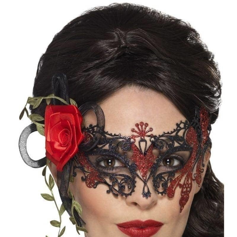 Costumes Australia Size Chart Day Of The Dead Metal Filigree Eyemask Adult Black