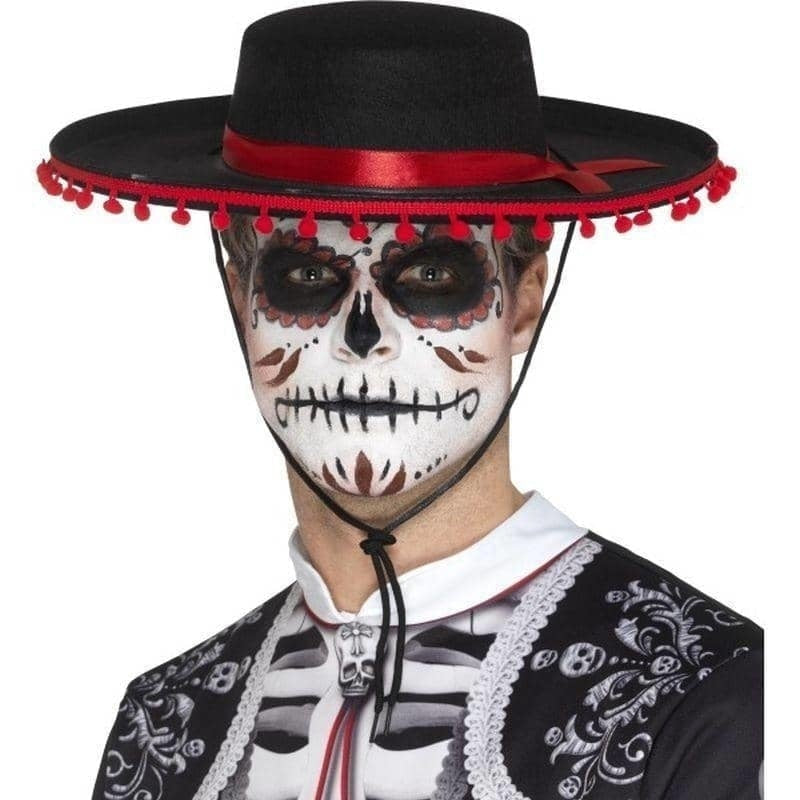 Costumes Australia Day Of The Dead Senor Hat Adult Black Red_1