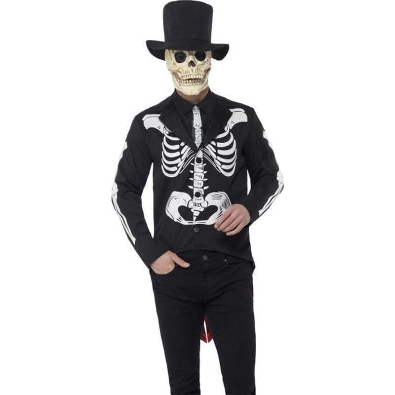 Costumes Australia Day Of The Dead Senor Skeleton Costume Adult Black_2