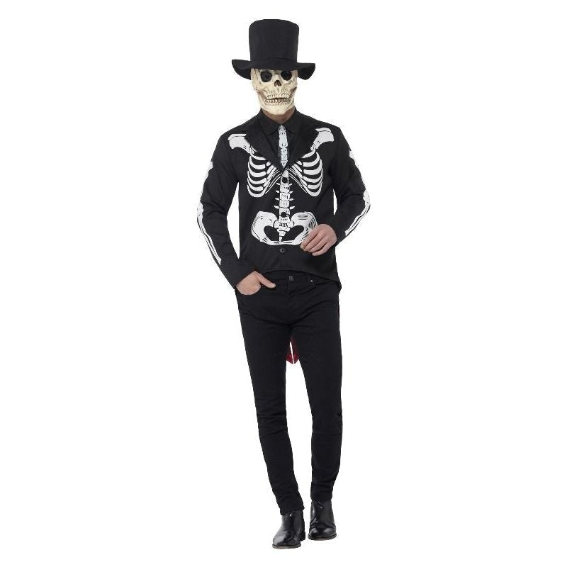 Costumes Australia Day Of The Dead Senor Skeleton Costume Adult Black_1