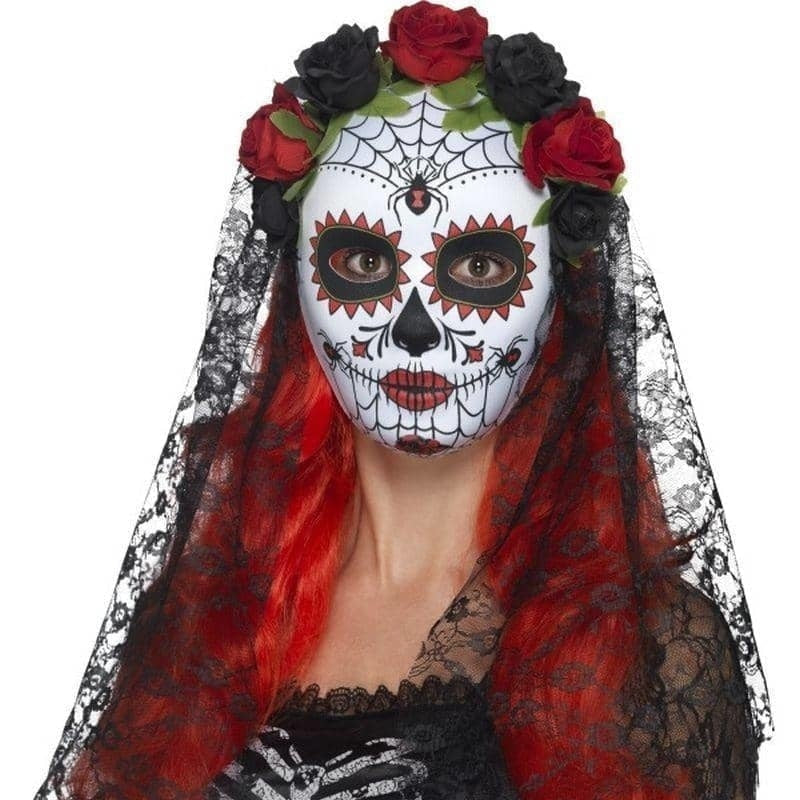 Costumes Australia Day Of The Dead Senorita Mask Full Face Adult Red Black_1