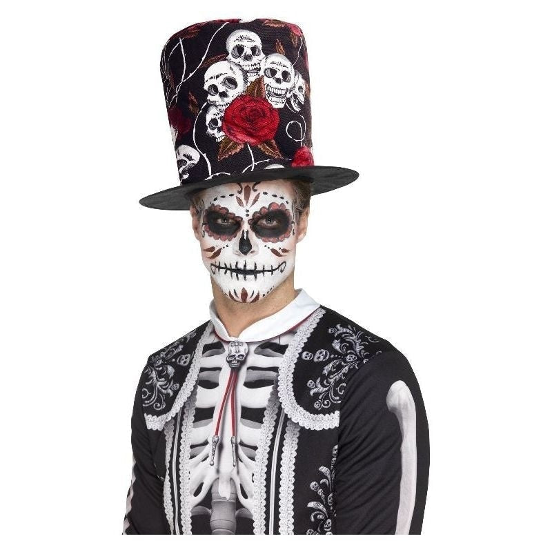 Costumes Australia Size Chart Day Of The Dead Skull And Rose Top Hat Adult