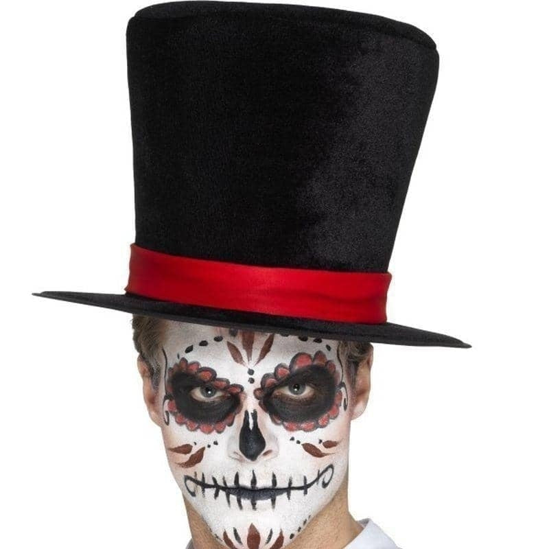 Costumes Australia Day Of The Dead Tall Top Hat Adult Felt Black_1