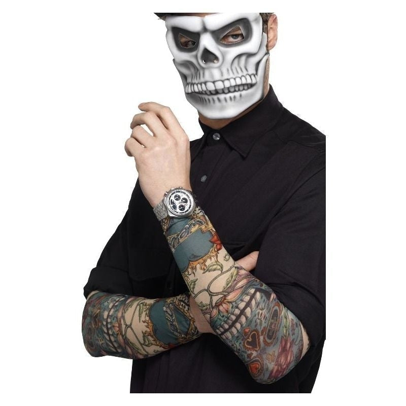 Costumes Australia Size Chart Day Of The Dead Tattoo Sleeve Adult Multi