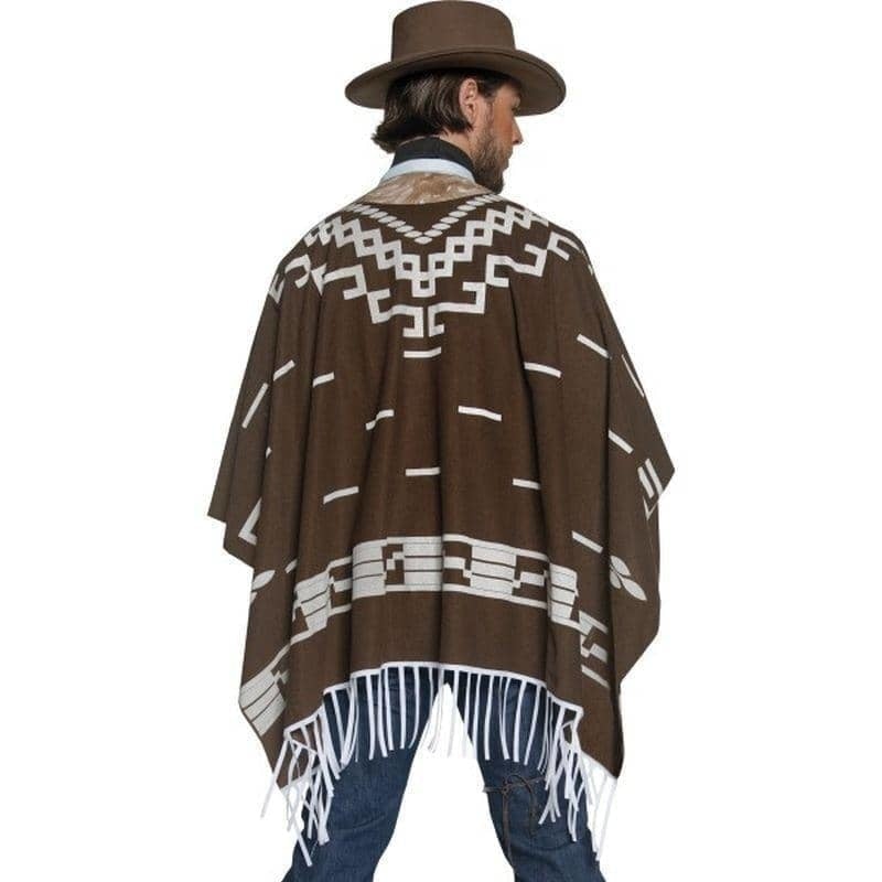 Costumes Australia Deluxe Authentic Western Wandering Gunman Costume Adult Brown Poncho_3