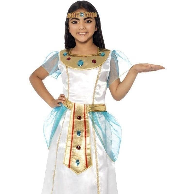 Costumes Australia Deluxe Cleopatra Girl Costume Kids White Blue_1