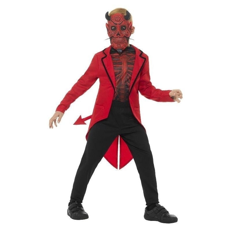 Costumes Australia Deluxe Day Of The Dead Devil Boy Costume Kids Red_2