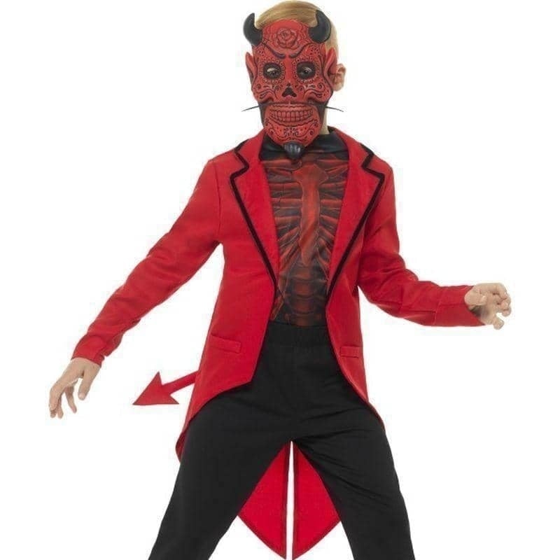 Costumes Australia Deluxe Day Of The Dead Devil Boy Costume Kids Red_1