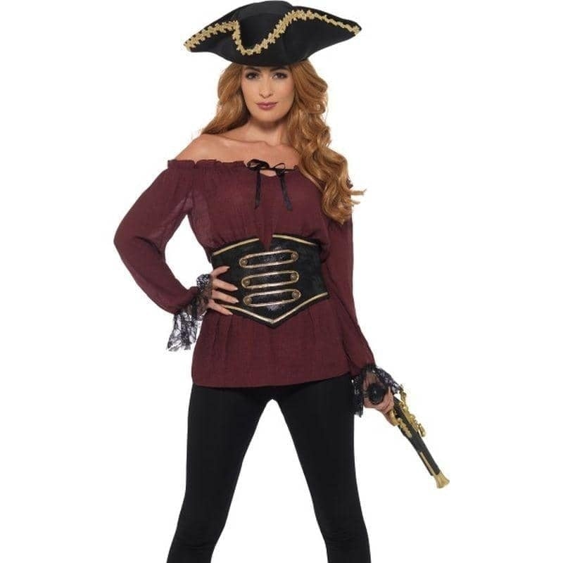 Costumes Australia Deluxe Pirate Shirt Ladies Adult Red_1