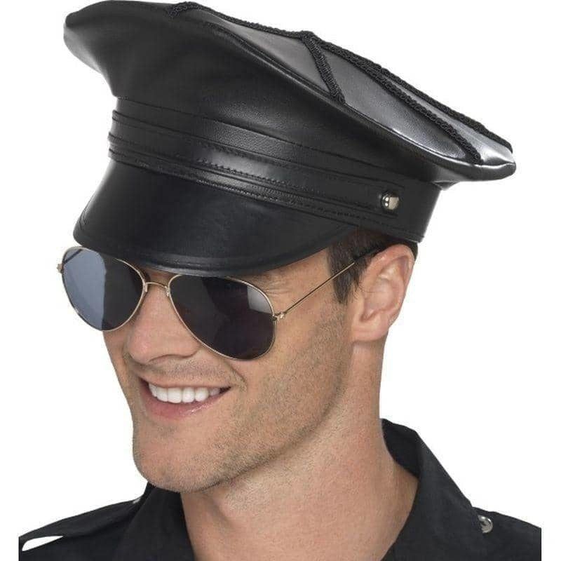 Costumes Australia Deluxe Police Hat Adult Black_1