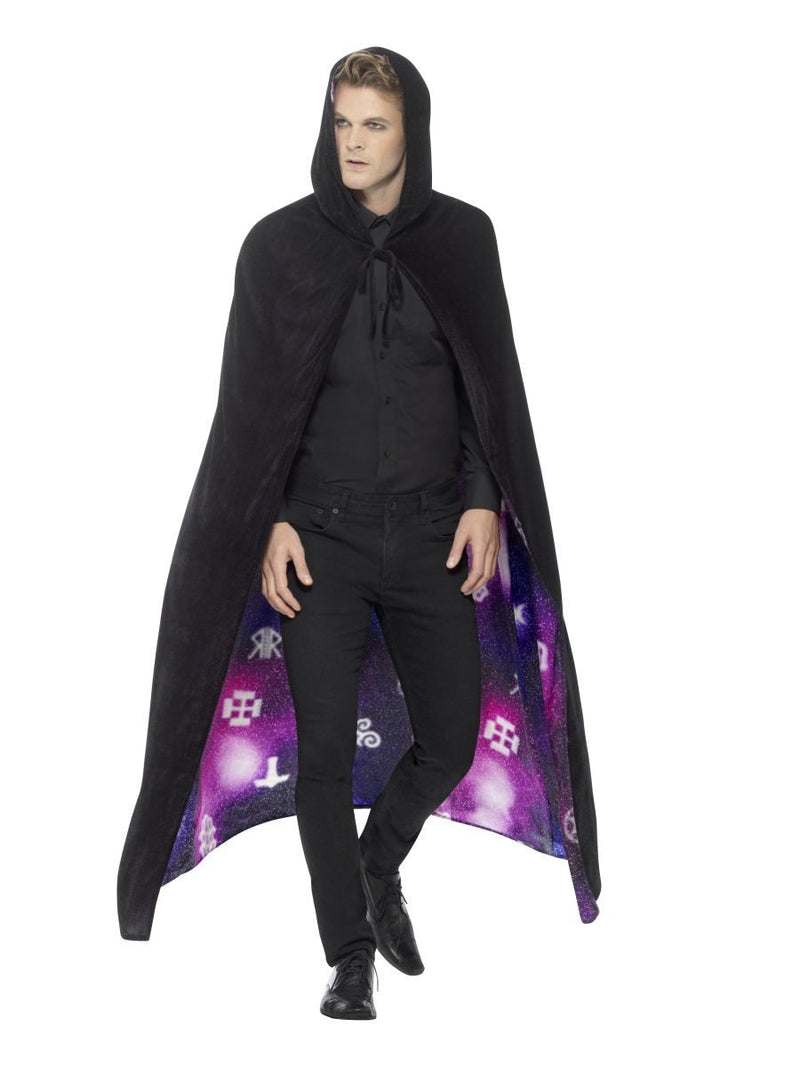 Costumes Australia Deluxe Reversible Galaxy Ouija Cape Adult Black Purple_2