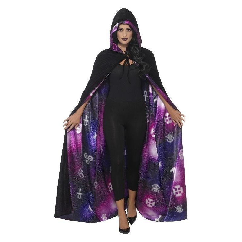 Costumes Australia Deluxe Reversible Galaxy Ouija Cape Adult Black Purple_3