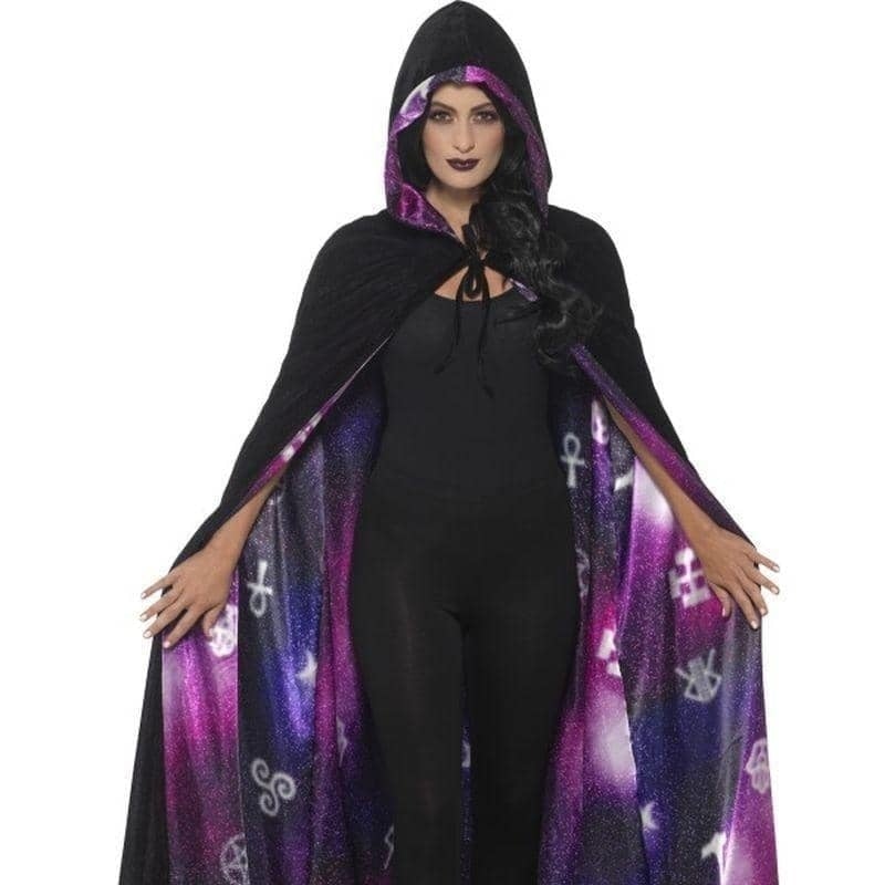 Costumes Australia Deluxe Reversible Galaxy Ouija Cape Adult Black Purple_1