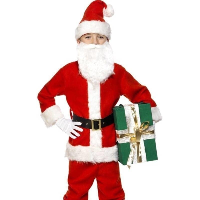 Costumes Australia Deluxe Santa Costume & Beard Kids Red White_1