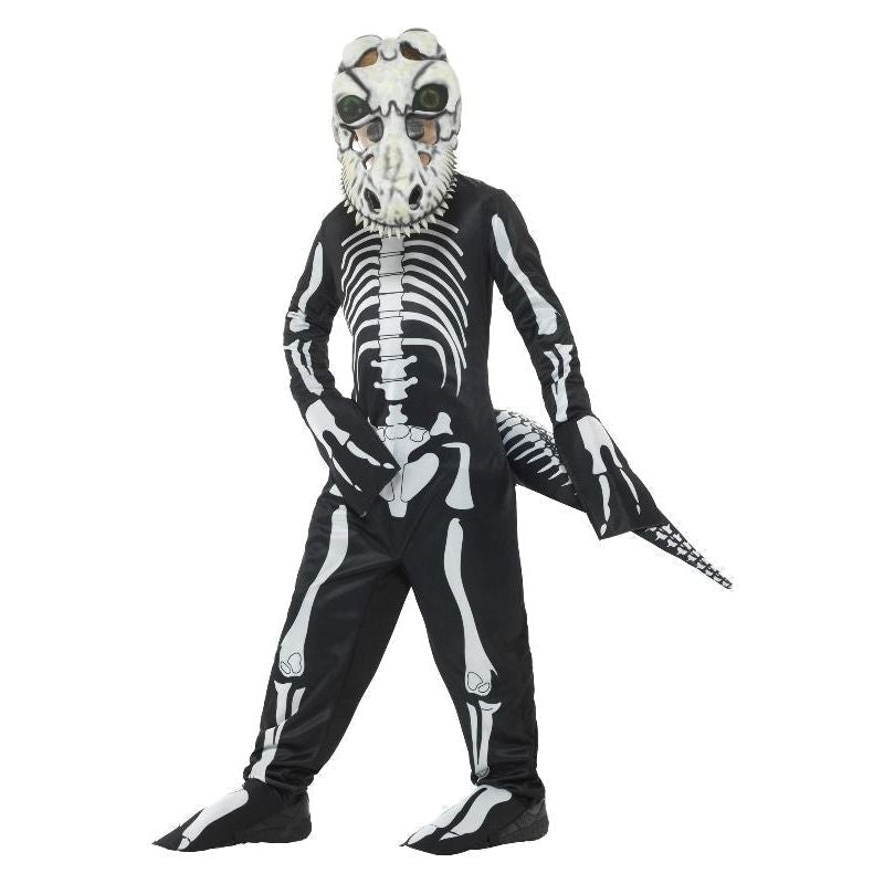 Costumes Australia Deluxe T Rex Skeleton Costume Kids Black Bodysuit_2