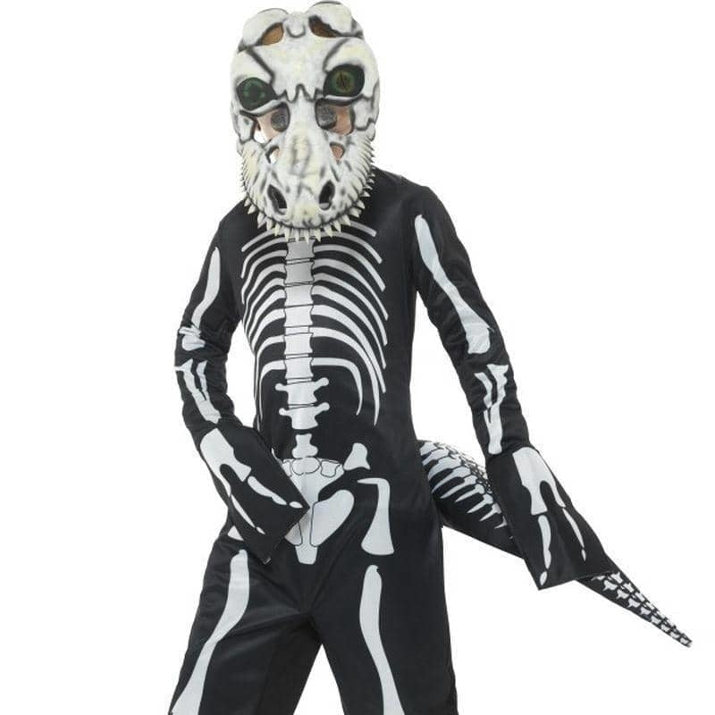 Costumes Australia Deluxe T Rex Skeleton Costume Kids Black Bodysuit_1