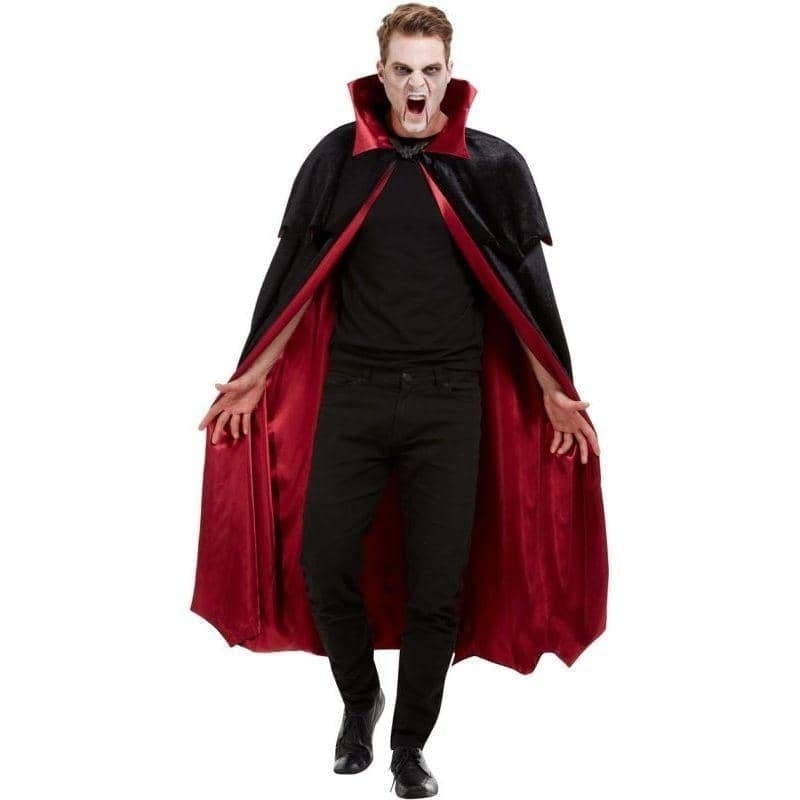 Costumes Australia Deluxe Vampire Cape Black Velour Red Lining_1