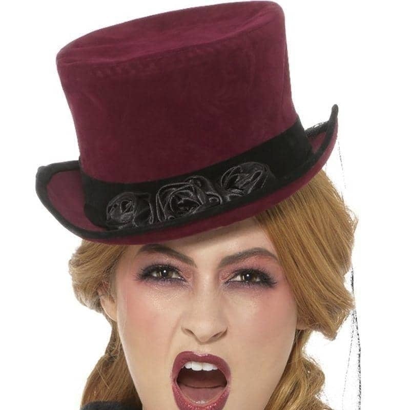 Costumes Australia Deluxe Victorian Vampire Hat Adult Burgundy_1