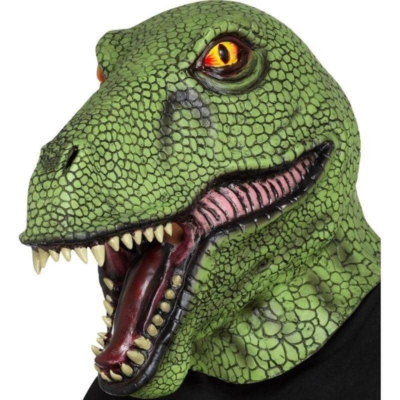 Costumes Australia Dinosaur Latex Mask Adult Green_1