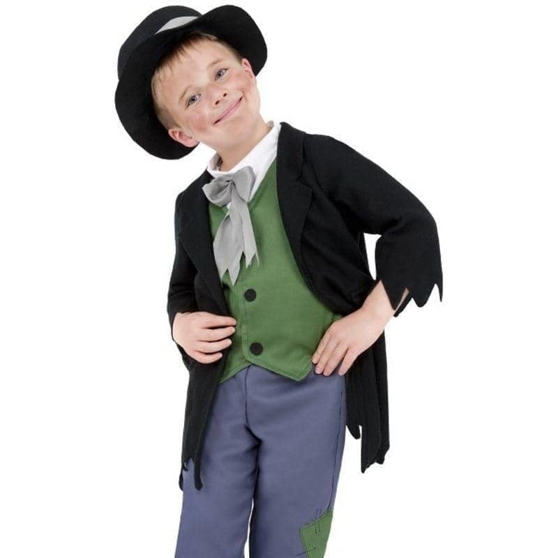 Costumes Australia Dodgy Victorian Boy Costume Kids Black Green Blue_1