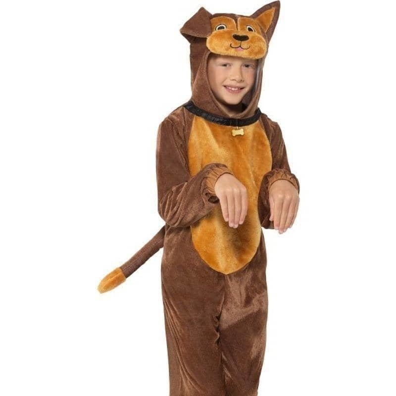 Costumes Australia Dog Costume Kids Brown Hooded Jumpsuit_2