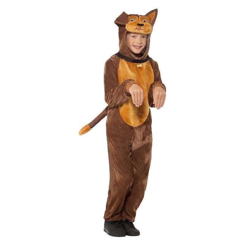 Costumes Australia Dog Costume Kids Brown Hooded Jumpsuit_1