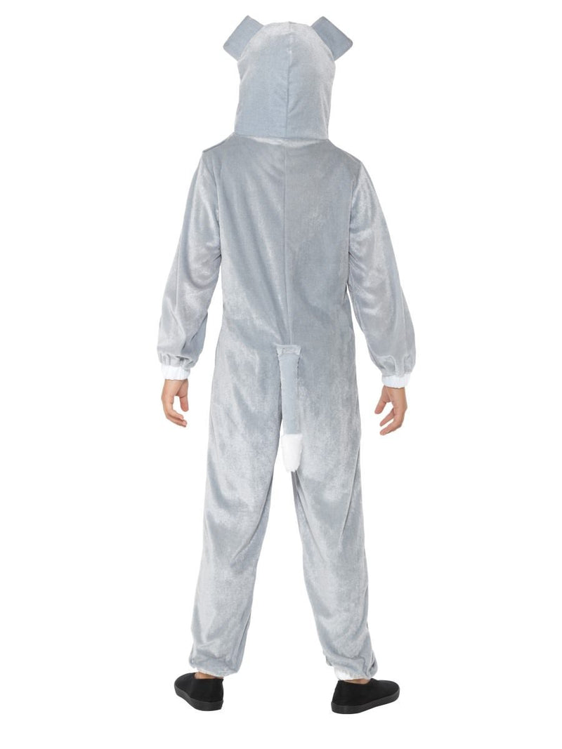 Costumes Australia Dog Costume Kids Grey Hooded Jumpsuit_4