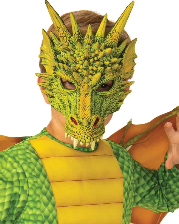 Costumes Australia Dragon Green Child Costume 3D Mask and Scales_2