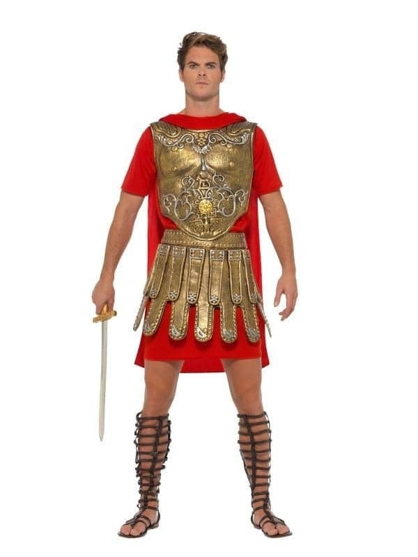 Costumes Australia Economy Roman Gladiator Costume Adult Gold Red_1