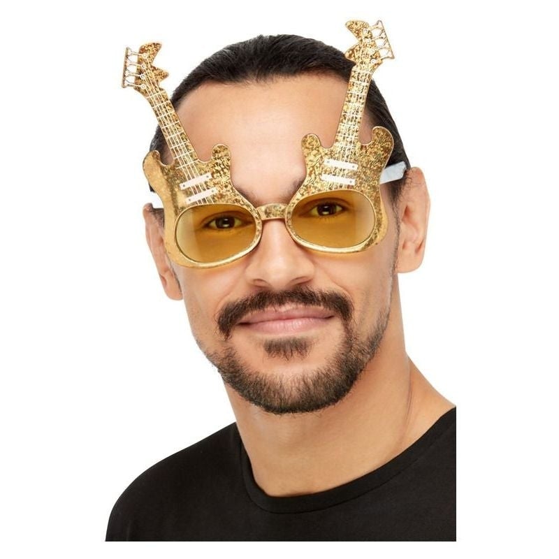 Costumes Australia Electric Guitar Glasses Gold_1