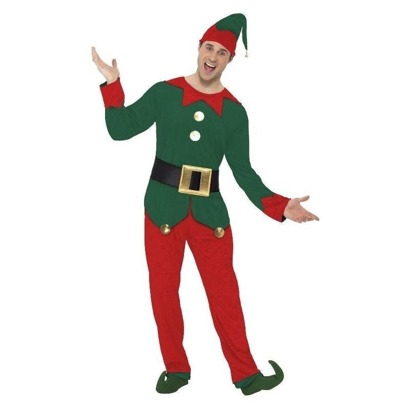 Costumes Australia Elf Costume, Red And Green Top Trousers Hat Belt_3