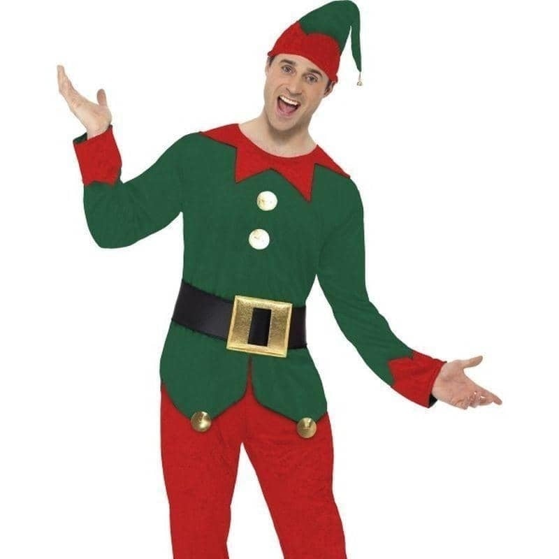 Costumes Australia Elf Costume, Red And Green Top Trousers Hat Belt_1