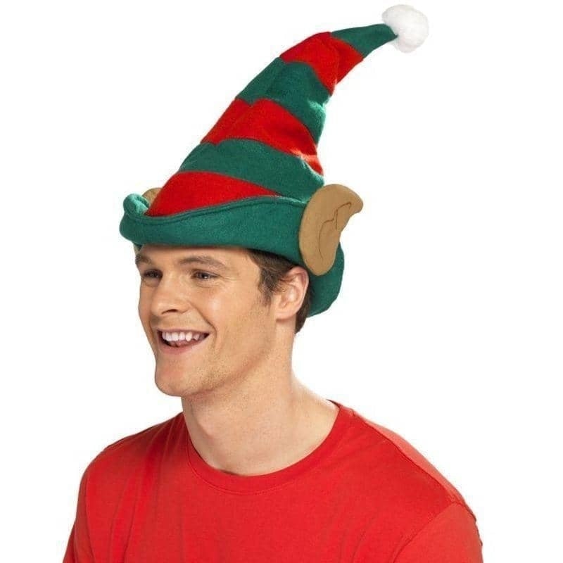 Costumes Australia Elf Hat Adult Red Green_1