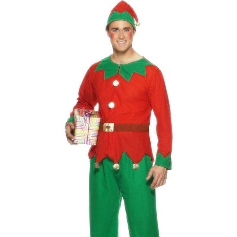 Costumes Australia Elf Man Costume Adult Red Green_1