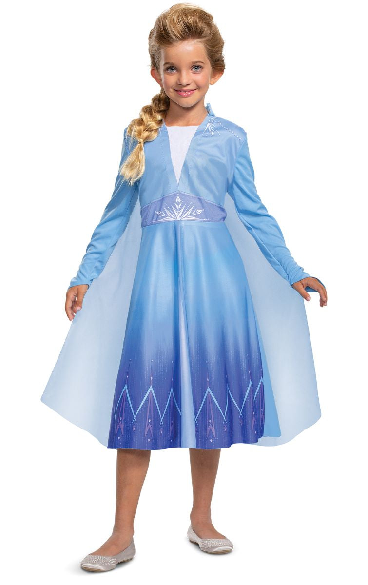 Costumes Australia Elsa Travelling Frozen Costume Child Disney Blue Dress Cape_1