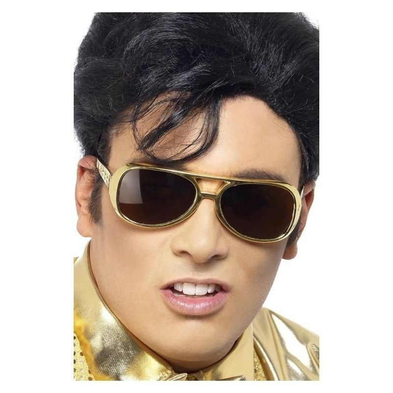 Costumes Australia Elvis Shades Adult Gold Black Glass_1