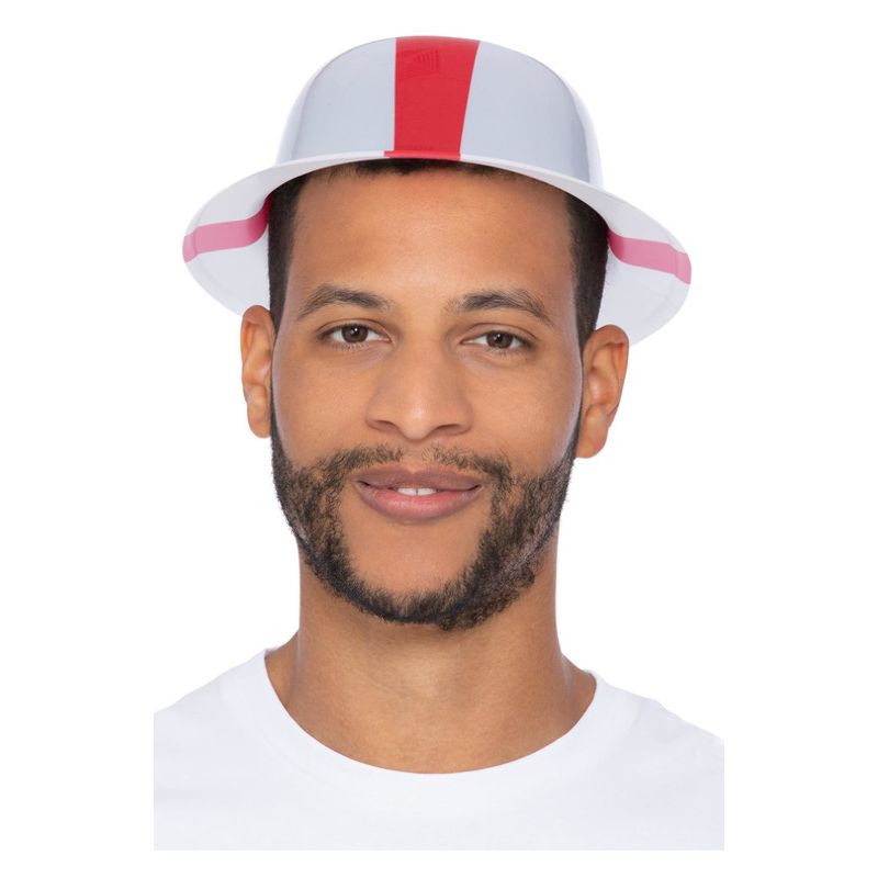 Costumes Australia England Flag Bowler Hat Adult White Red_1