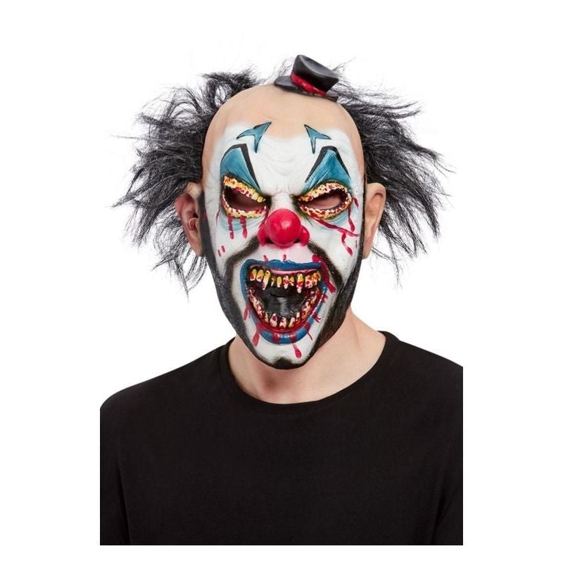 Costumes Australia Evil Clown Overhead Mask Latex Black Hair_1