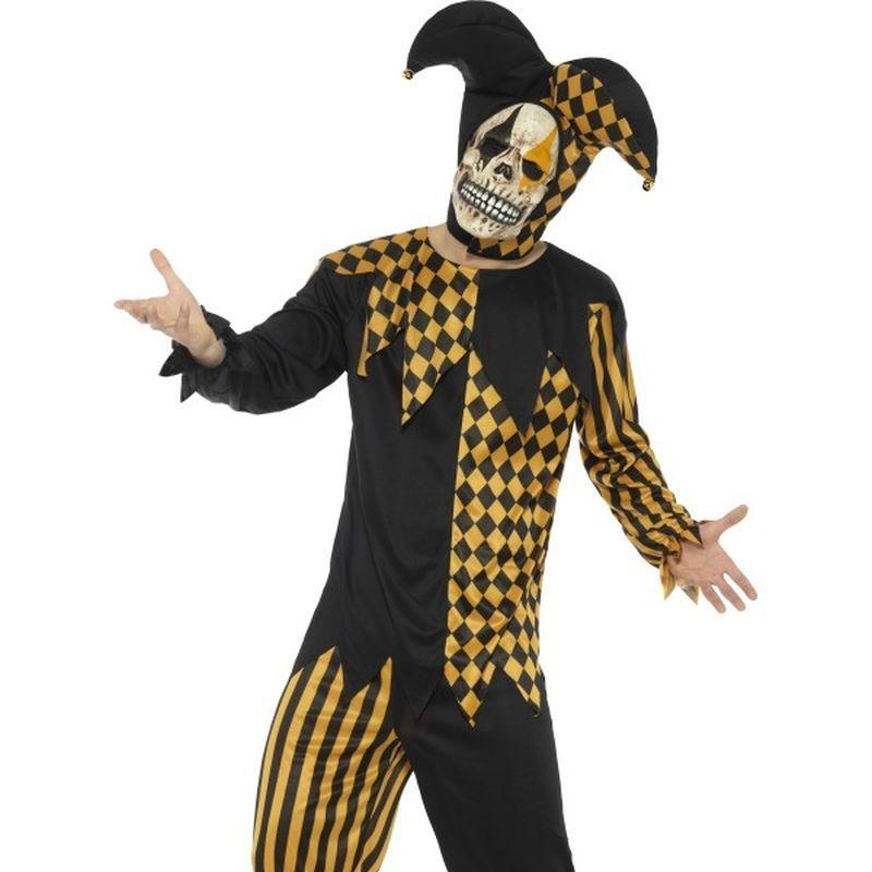 Costumes Australia Evil Court Jester Costume Adult Black Gold_1