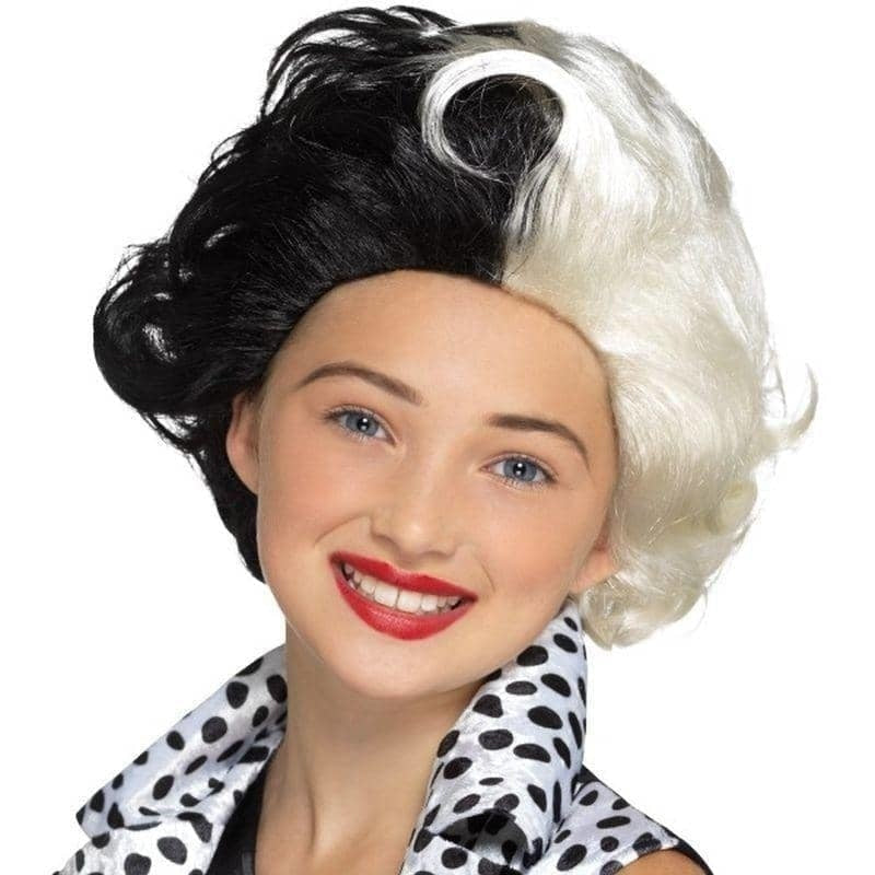 Costumes Australia Evil Madame Wig Kids Black White_1